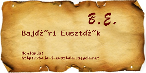 Bajári Euszták névjegykártya
